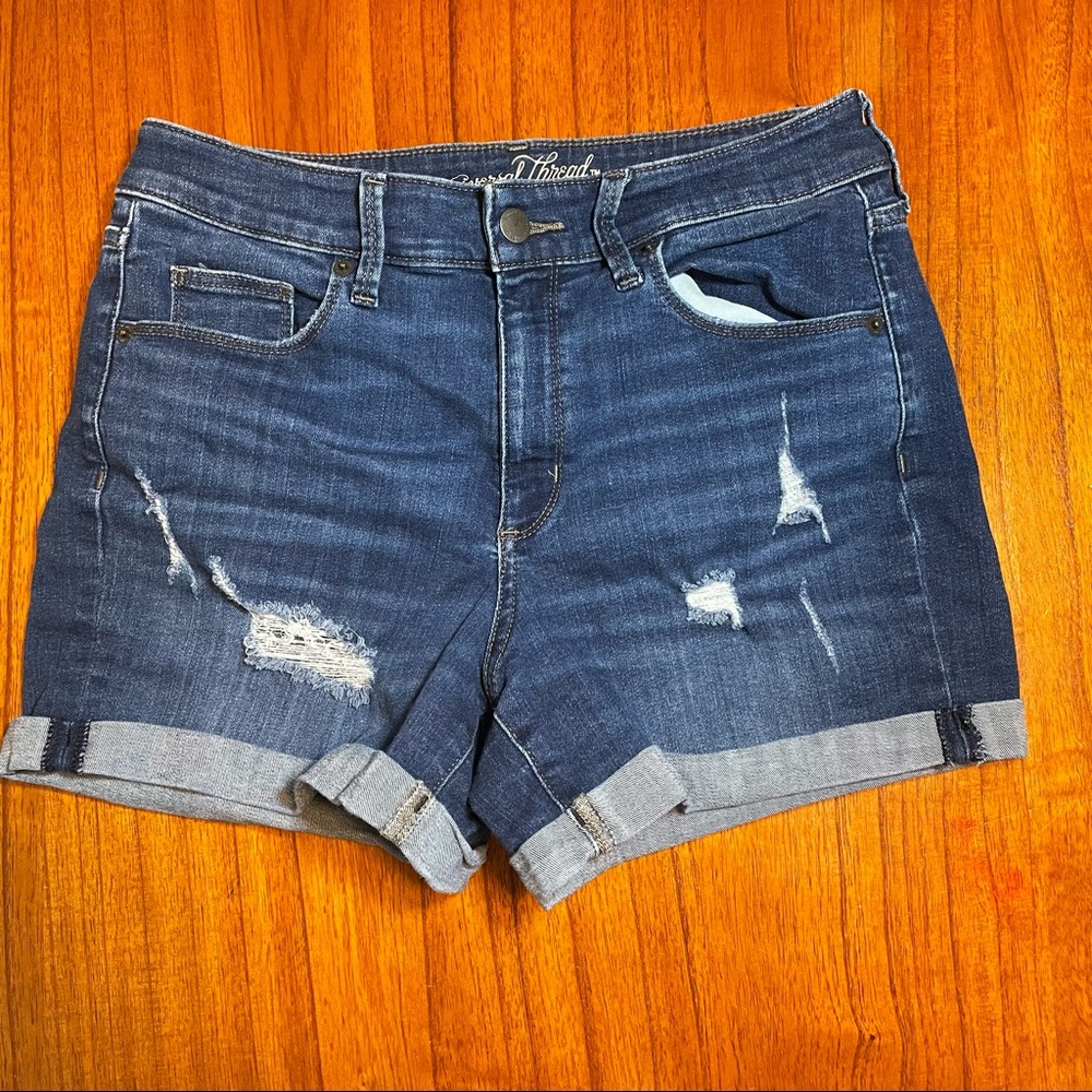 Universal Thread high rise midi rolled jean shorts
